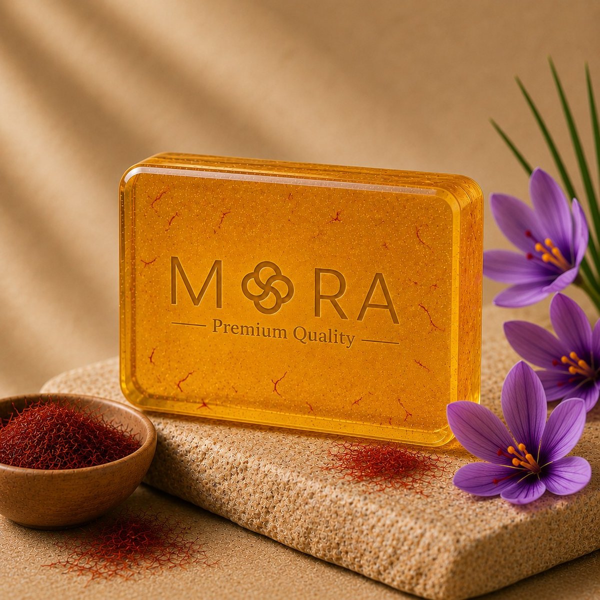 MORA Golden Zafran Soap — handmade herbal skincare